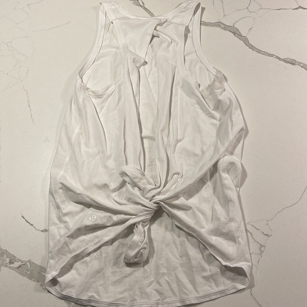 Lululemon white tie back tank